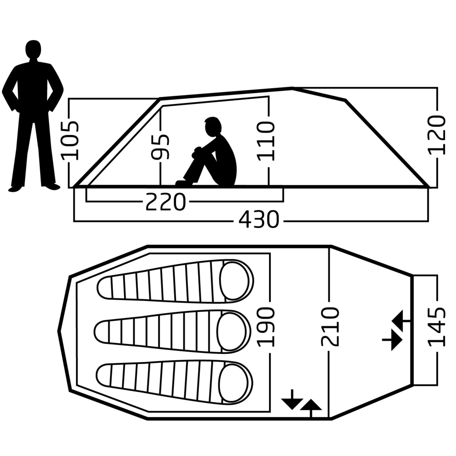 Nordisk OPPLAND 3 PU TENT MODELL 2022 - Tunnelzelt – Bild 13